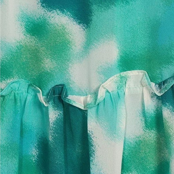 NWT Taylor Tie-Dye Smocked Bodice Mock Neckline Sleeveless Trapeze Dress Size M - Picture 8 of 13